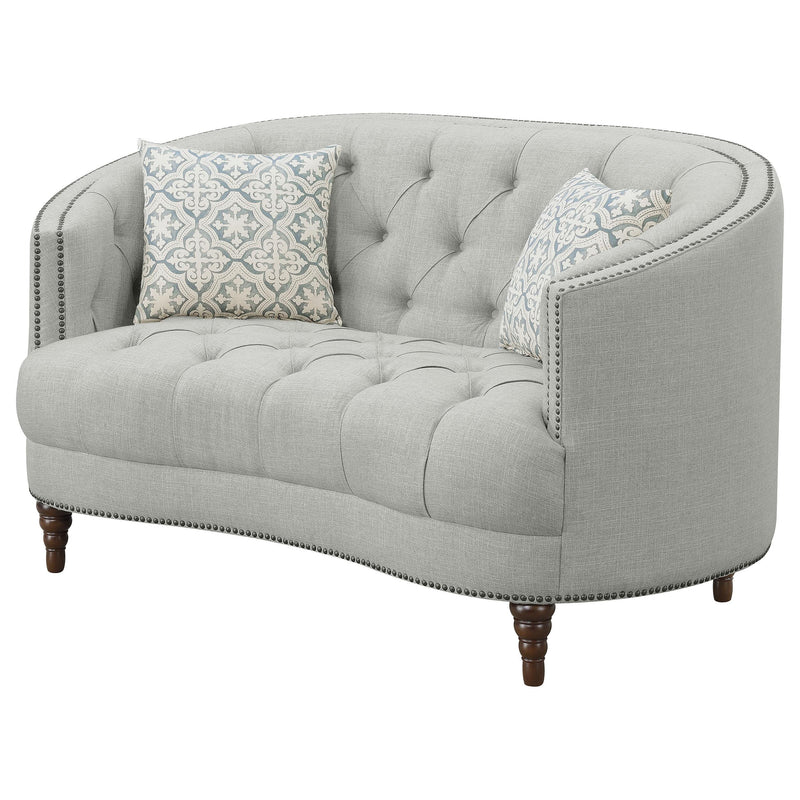 Coaster Furniture Avonlea 505642 Upholstered Sloped Arm Loveseat - Grey Fabric IMAGE 3