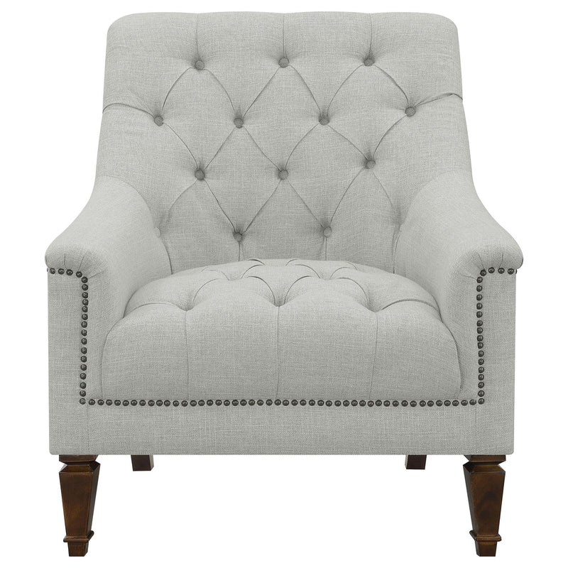 Coaster Furniture Avonlea 505643 Fabric Upholstered Sloped Arm Chair - Grey Fabric IMAGE 2