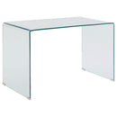  Coaster Furniture Ripley 801581 47-inch Tempered Bent Glass Writing Desk - Clear IMAGE 1