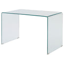  Coaster Furniture Ripley 801581 47-inch Tempered Bent Glass Writing Desk - Clear IMAGE 3
