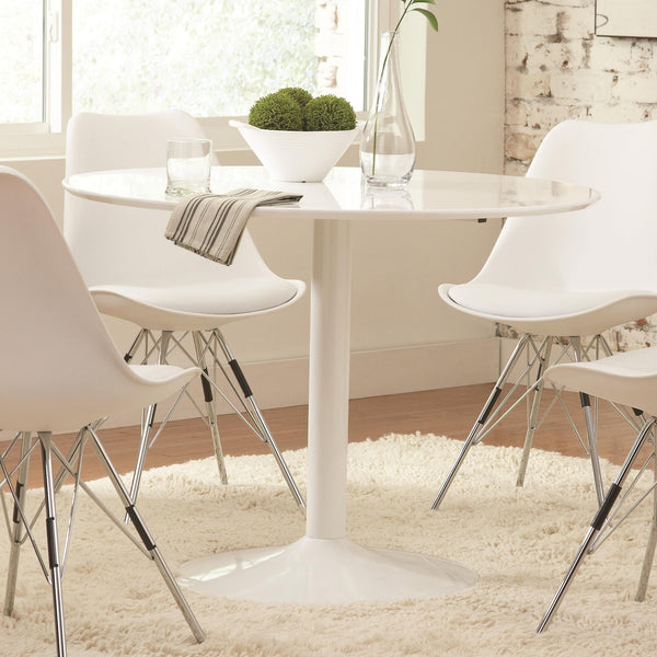 Coaster Furniture Lowry 105261 Round 40-inch Wood Top Dining Table - White IMAGE 1