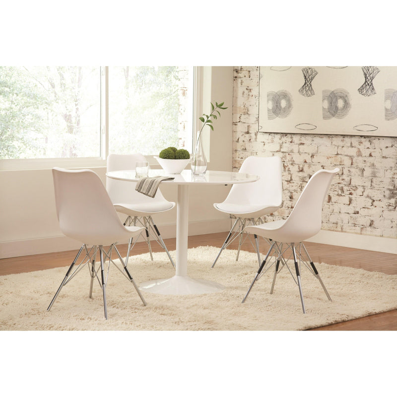 Coaster Furniture Lowry 105261 Round 40-inch Wood Top Dining Table - White IMAGE 2