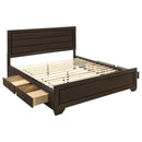 Coaster Furniture Kauffman 204390KW Wood California King Storage Panel Bed - Dark Cocoa IMAGE 2