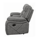 Coaster Furniture Higgins 602262 Upholstered Motion Reclining Loveseat - Grey IMAGE 3