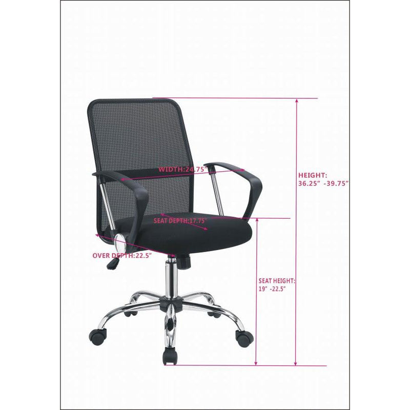 Coaster Furniture Gerta 801319 Upholstered Adjustable Mesh Office Desk Chair - Black IMAGE 8