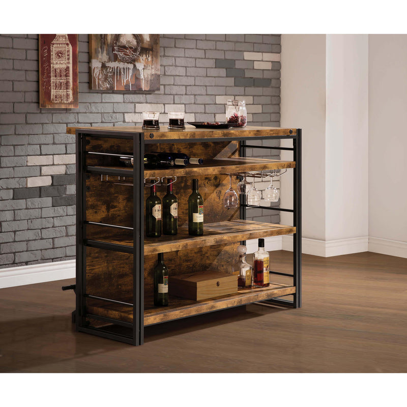 Coaster Furniture Renaldi 130071 3-shelf Home Bar Wine Cabinet - Rustic Nutmeg IMAGE 8