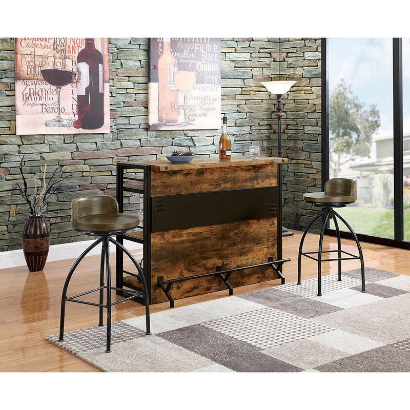 Coaster Furniture Renaldi 130071 3-shelf Home Bar Wine Cabinet - Rustic Nutmeg IMAGE 9