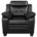 Coaster Furniture Finley 506553 Upholstered Padded Arm Tufted Accent Chair - Black IMAGE 2