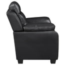 Coaster Furniture Finley 506553 Upholstered Padded Arm Tufted Accent Chair - Black IMAGE 6