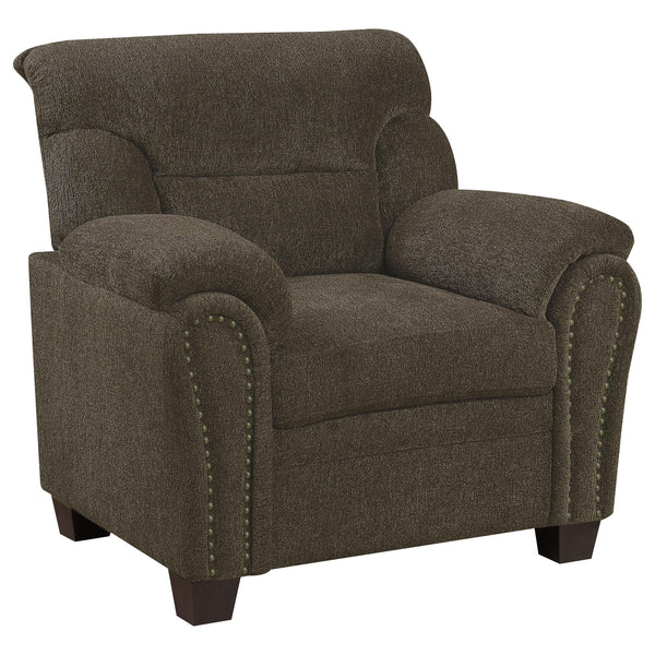 Coaster Furniture Clementine 506573 Upholstered Padded Arm Accent Chair - Brown IMAGE 1