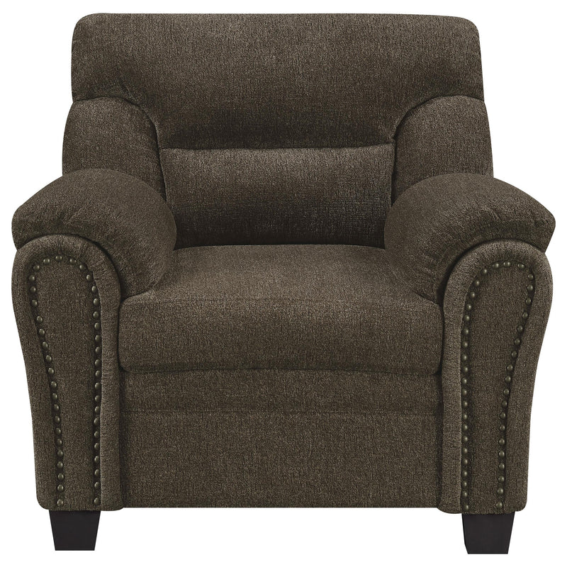 Coaster Furniture Clementine 506573 Upholstered Padded Arm Accent Chair - Brown IMAGE 2