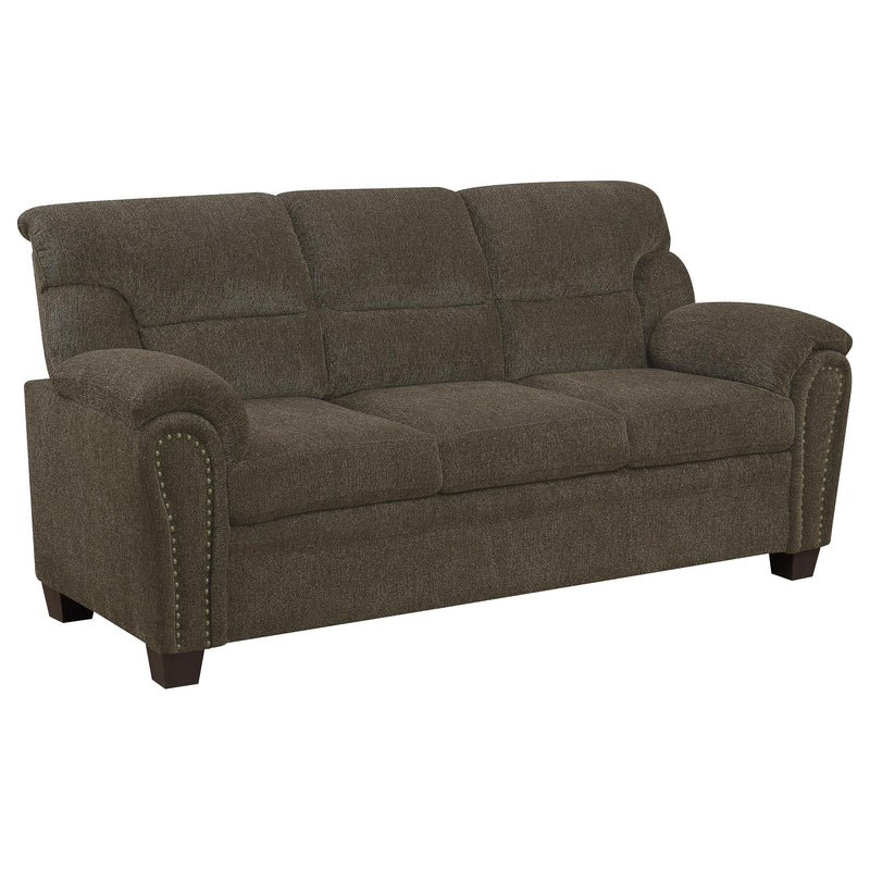 Coaster Furniture Clementine 506571 Upholstered Padded Arm Sofa - Brown IMAGE 1
