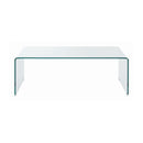 Coaster Furniture Ripley 705328 Rectangular Tempered Bent Glass Coffee Table - Clear IMAGE 2