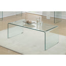Coaster Furniture Ripley 705328 Rectangular Tempered Bent Glass Coffee Table - Clear IMAGE 4