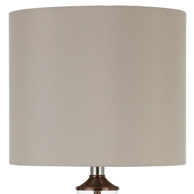 Coaster Furniture Aisha 920015 25-inch Drum Shade Glass Table Lamp - Antique Brass IMAGE 2