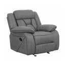 Coaster Furniture Higgins 602263 Upholstered Glider Recliner Chair - Grey IMAGE 3