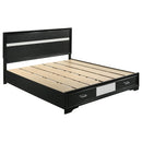 Coaster Furniture Miranda 206361KW 51-inch Wood California King Storage Panel Bed - Black IMAGE 1