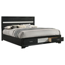 Coaster Furniture Miranda 206361KW 51-inch Wood California King Storage Panel Bed - Black IMAGE 2