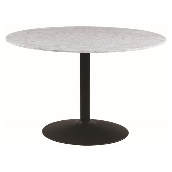 Coaster Furniture Bartole 108020 Round 48-inch Italian Marble Top Dining Table - White IMAGE 1