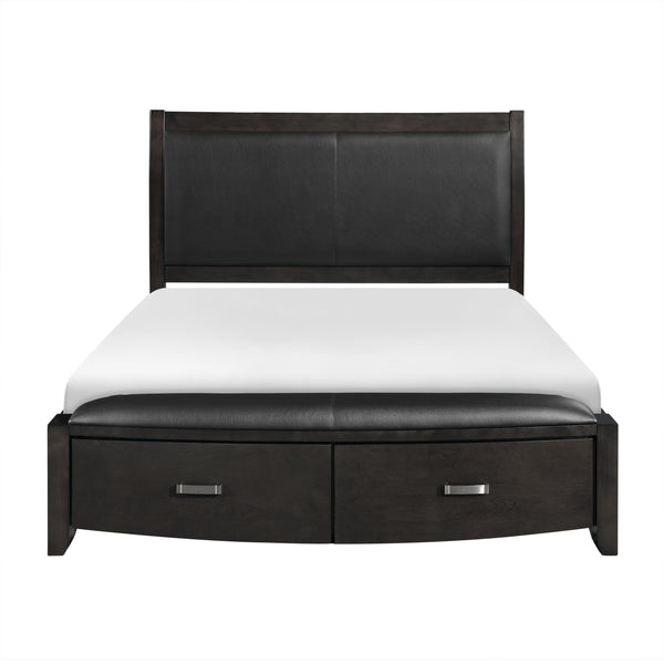 Homelegance Lyric Queen Upholstered Sleigh Bed with Storage 1737NGY-1* IMAGE 1