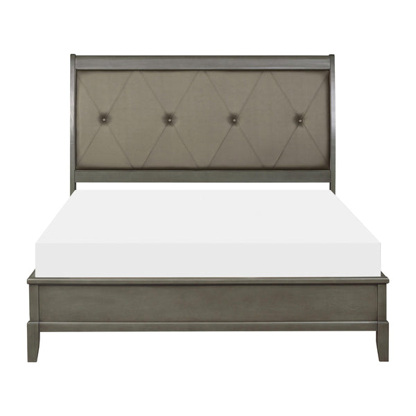 Homelegance Cotterill California King Upholstered Panel Bed 1730KGY-1CK* IMAGE 1