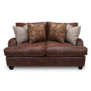 Franklin Indira Stationary Fabric and Leather Look Loveseat 848-20 8337-15 IMAGE 1