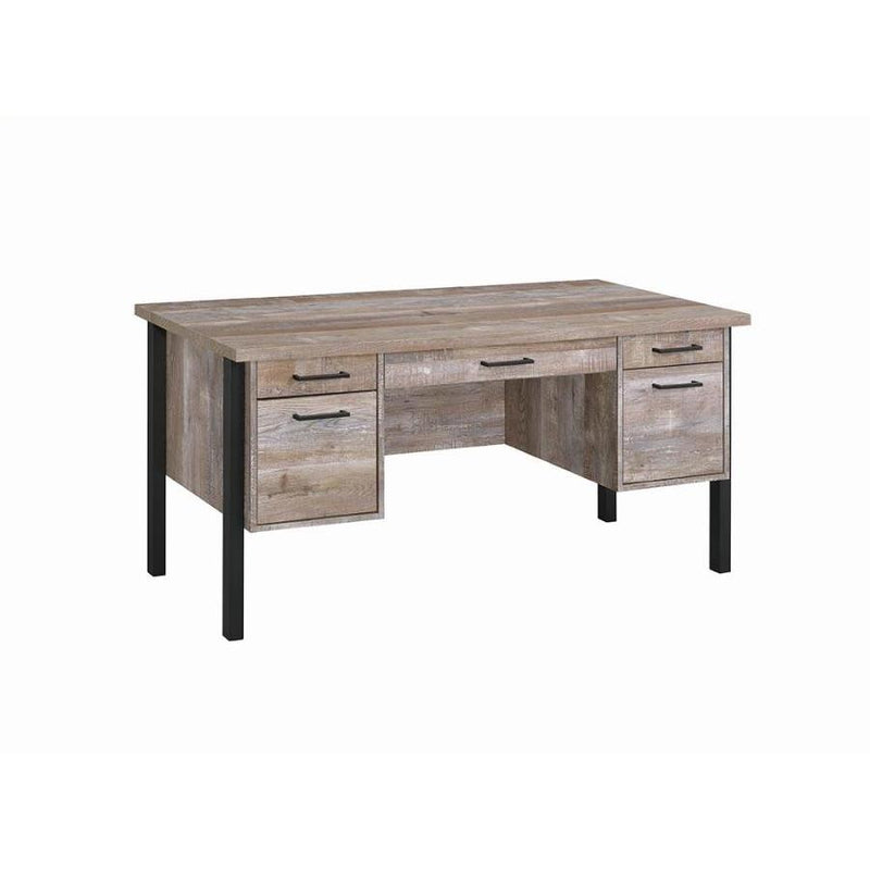 Coaster Furniture Samson 801950 60-inch 4-Drawer Office Computer Desk - Weathered Oak IMAGE 1