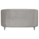 Coaster Furniture Avonlea 508462 Upholstered Sloped Arm Loveseat - Grey Velvet IMAGE 6