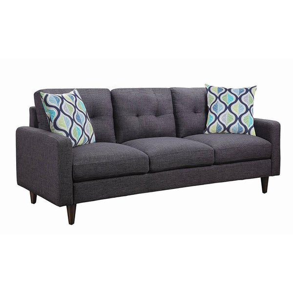 Coaster Furniture Watsonville 552001 Upholstered Track Arm Tufted Sofa - Grey IMAGE 1