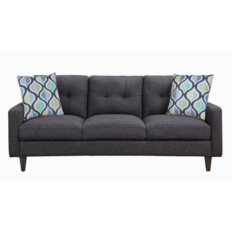 Coaster Furniture Watsonville 552001 Upholstered Track Arm Tufted Sofa - Grey IMAGE 2
