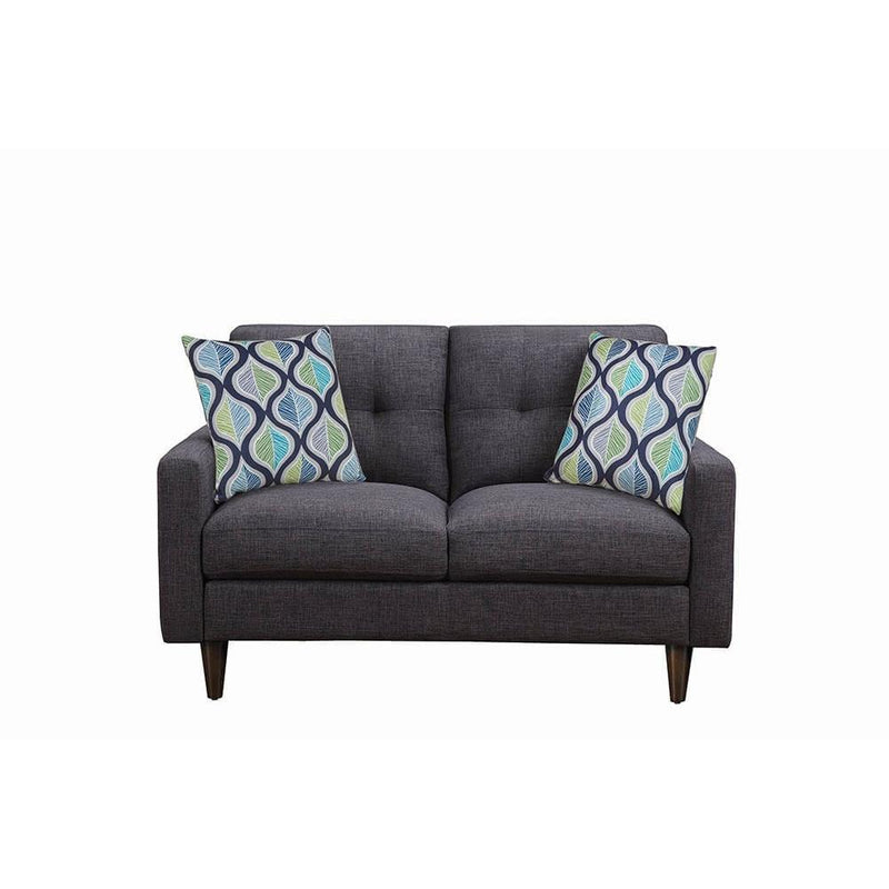 Coaster Furniture Watsonville 552002 Upholstered Track Arm Tufted Loveseat - Grey IMAGE 2