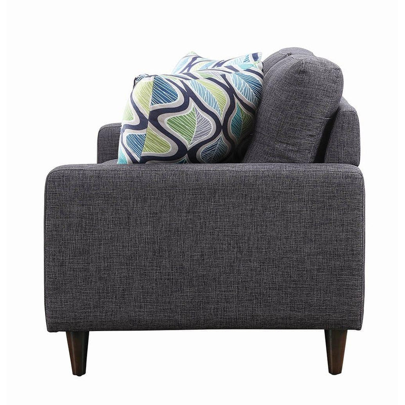 Coaster Furniture Watsonville 552002 Upholstered Track Arm Tufted Loveseat - Grey IMAGE 3