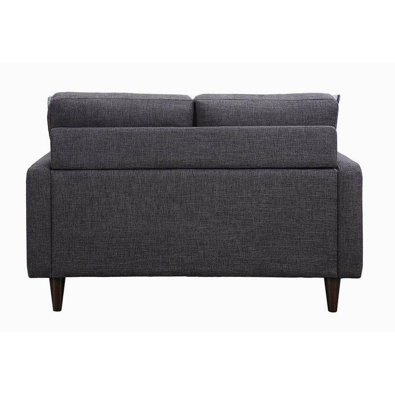 Coaster Furniture Watsonville 552002 Upholstered Track Arm Tufted Loveseat - Grey IMAGE 4