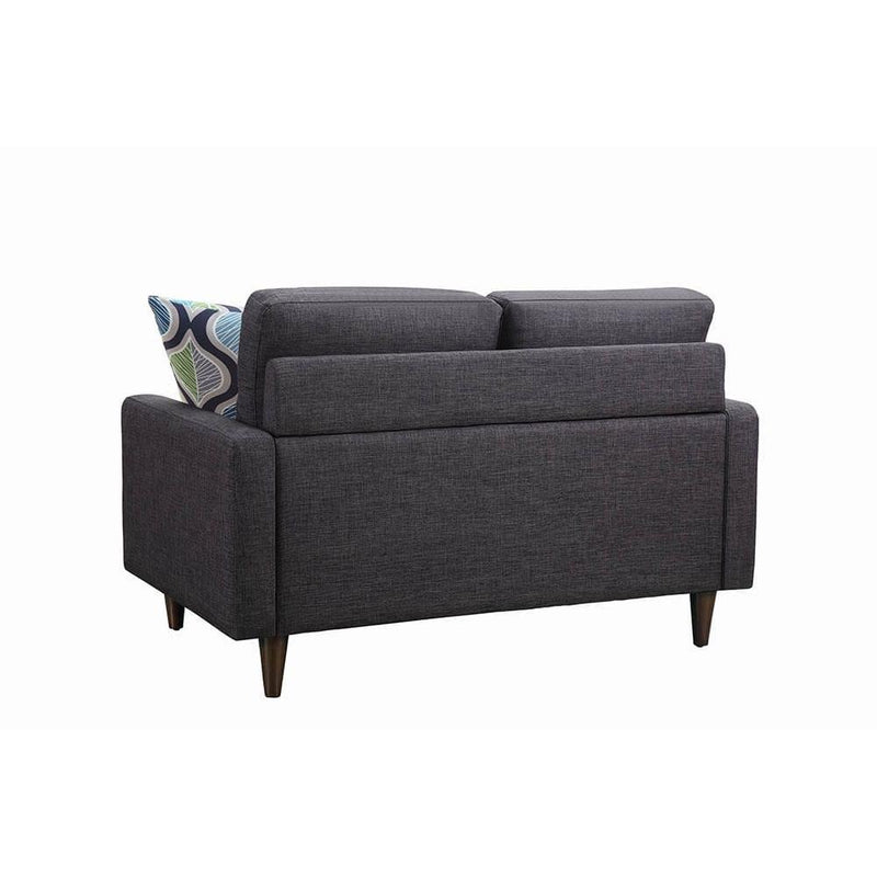Coaster Furniture Watsonville 552002 Upholstered Track Arm Tufted Loveseat - Grey IMAGE 5