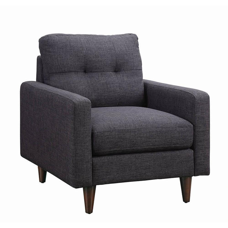 Coaster Furniture Watsonville 552003 Upholstered Track Arm Tufted Accent Chair - Grey IMAGE 1