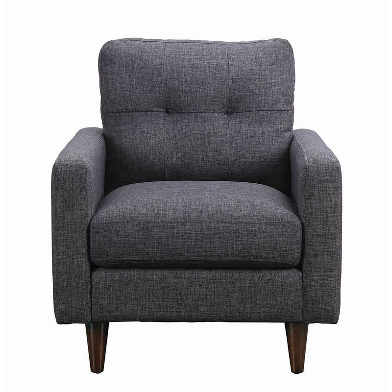 Coaster Furniture Watsonville 552003 Upholstered Track Arm Tufted Accent Chair - Grey IMAGE 2