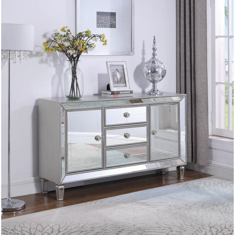 Coaster Furniture Leticia 950825 3-Drawer Mirrored Storage Accent Cabinet - Silver IMAGE 8