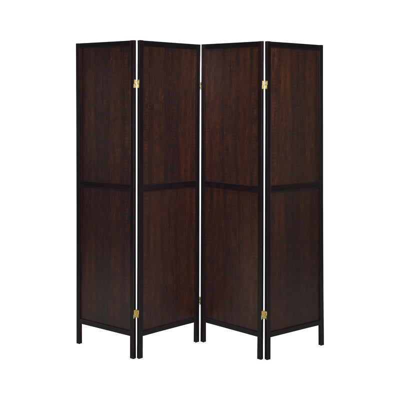Coaster Furniture Deepika 961414 4-Panel Room Divider Folding Screen - Rustic Tobacco IMAGE 1