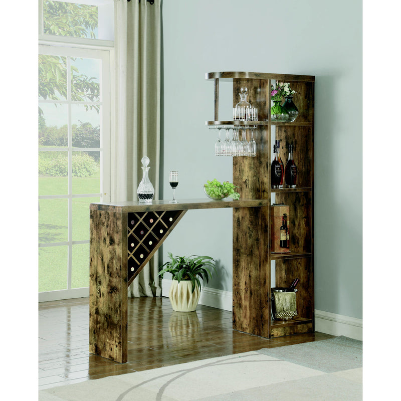 Coaster Furniture Belvedere 182127 5-shelf Home Bar Table Wine Storage - Rustic Nutmeg IMAGE 5