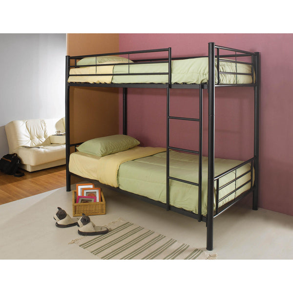 Coaster Furniture Hayward 460072B Metal Twin Over Twin Bunk Bed - Black IMAGE 1