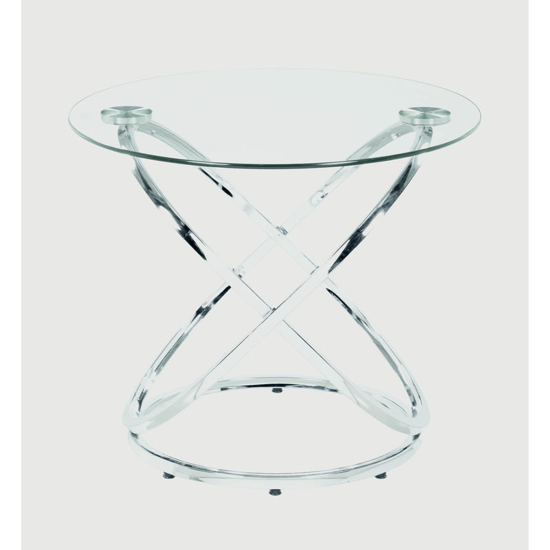 Coaster Furniture Warren 722373 3-piece Oval Glass Top Coffee Table Set - Chrome IMAGE 6