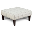 Fusion Furniture Fabric Ottoman 159WINDOWPANE CHALK IMAGE 1