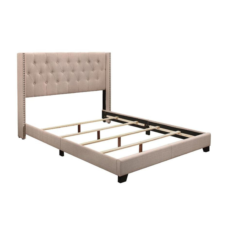Homelegance Queen Upholstered Platform Bed SH215BGE-1* Queen Bed - Beige IMAGE 3