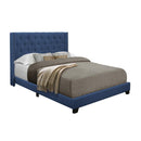 Homelegance Queen Upholstered Platform Bed SH215BLU-1* Queen Bed - Blue IMAGE 2