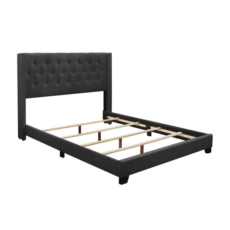 Homelegance King Upholstered Platform Bed SH215KDGR-1* King Bed - Dark Grey IMAGE 3