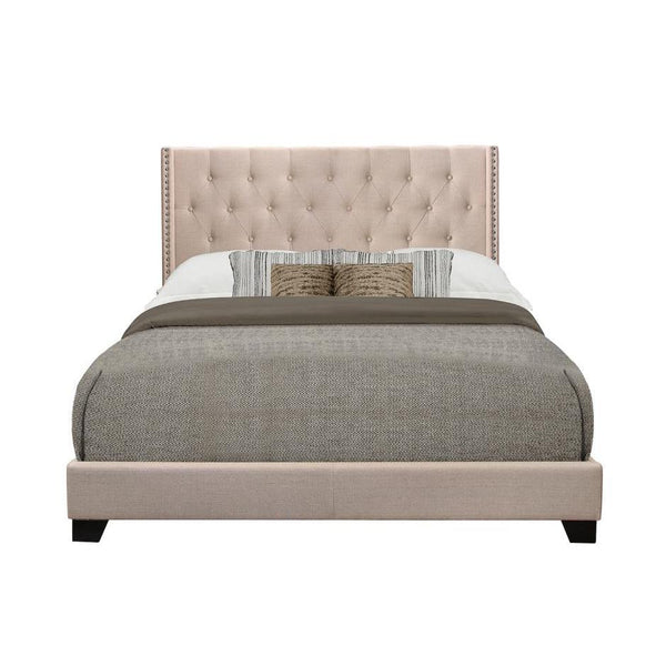 Homelegance King Upholstered Platform Bed SH215KBGE-1* King Bed - Beige IMAGE 1