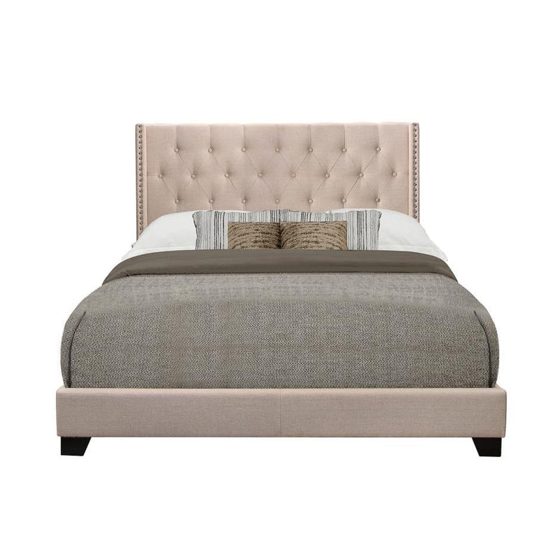Homelegance King Upholstered Platform Bed SH215KBGE-1* King Bed - Beige IMAGE 1