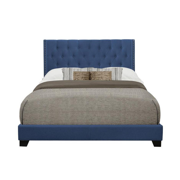 Homelegance King Upholstered Platform Bed SH215KBLU-1* King Bed - Blue IMAGE 1