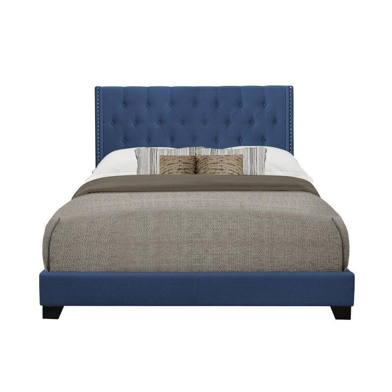 Homelegance King Upholstered Platform Bed SH215KBLU-1* King Bed - Blue IMAGE 1