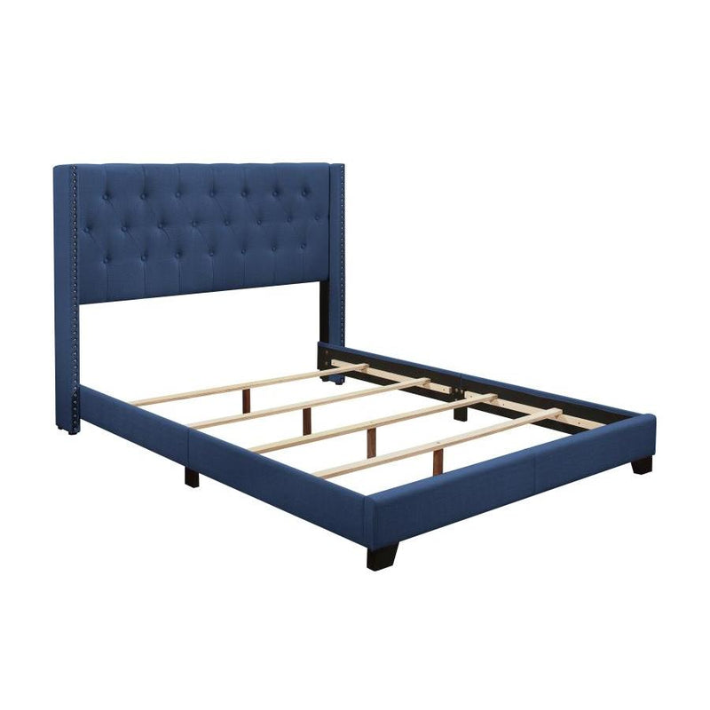 Homelegance King Upholstered Platform Bed SH215KBLU-1* King Bed - Blue IMAGE 3